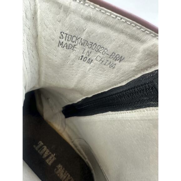 *Flaw Long Haul Mens Leather Cowboy Boots Sz 10M Western Zip Ankle Riding Brown - Picture 10 of 16